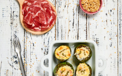 Stuffed artichokes with Coppa and Parmesan cheese