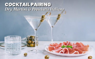 Dry Martini and Prosciutto wrapped in warm Emilia Piada. Instantly feel like James Bond.